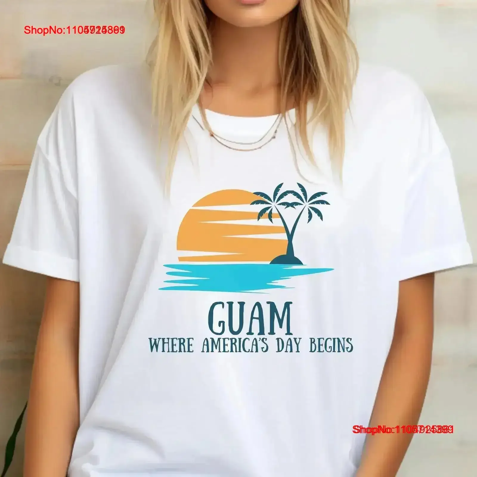 T-shirt patriotique de Guam – Fierté du territoire américain, où la Journée de l'Amérique commence, vie insulaire, géographie, vêtement unique, vintage, délavé, doux