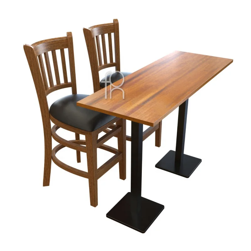 

custom.Luxury Wood Design bar Table and Chair Restaurant bar Set Furniture