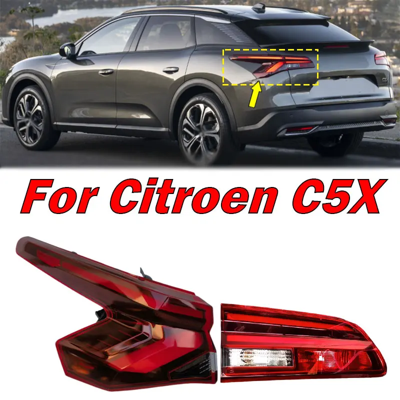 

Автомобильные аксессуары для Citroen C5X, автоматический задний фонарь, сигнальная лампа, стоп-сигнал, стоп-сигнал, задний фонарь дальнего света в сборе