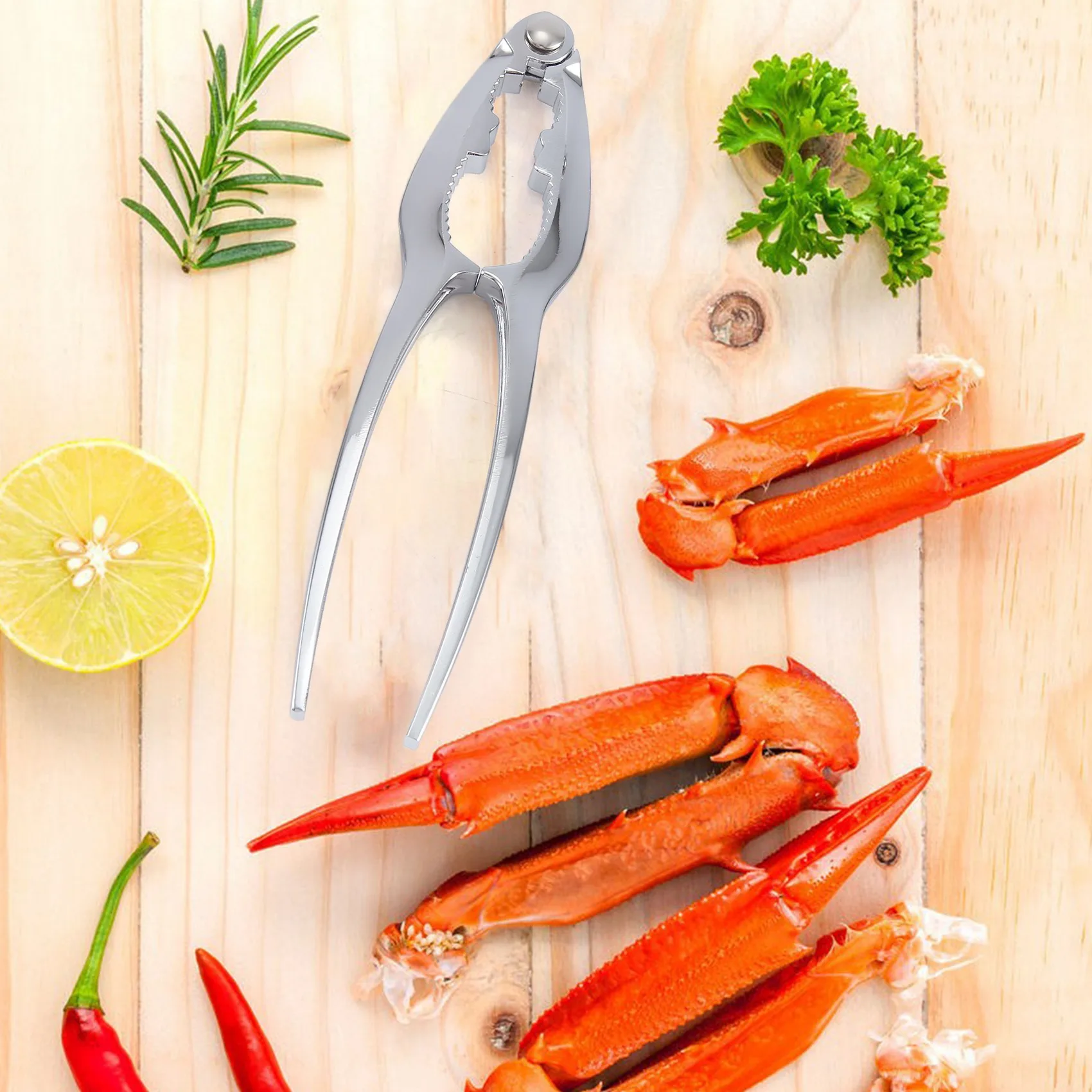 ABUN Crab Crackers Set 3 Pieces Seafood Tools Stainless Steel Lobster for Nut Crackers and Forks for Shellfish Easy Use