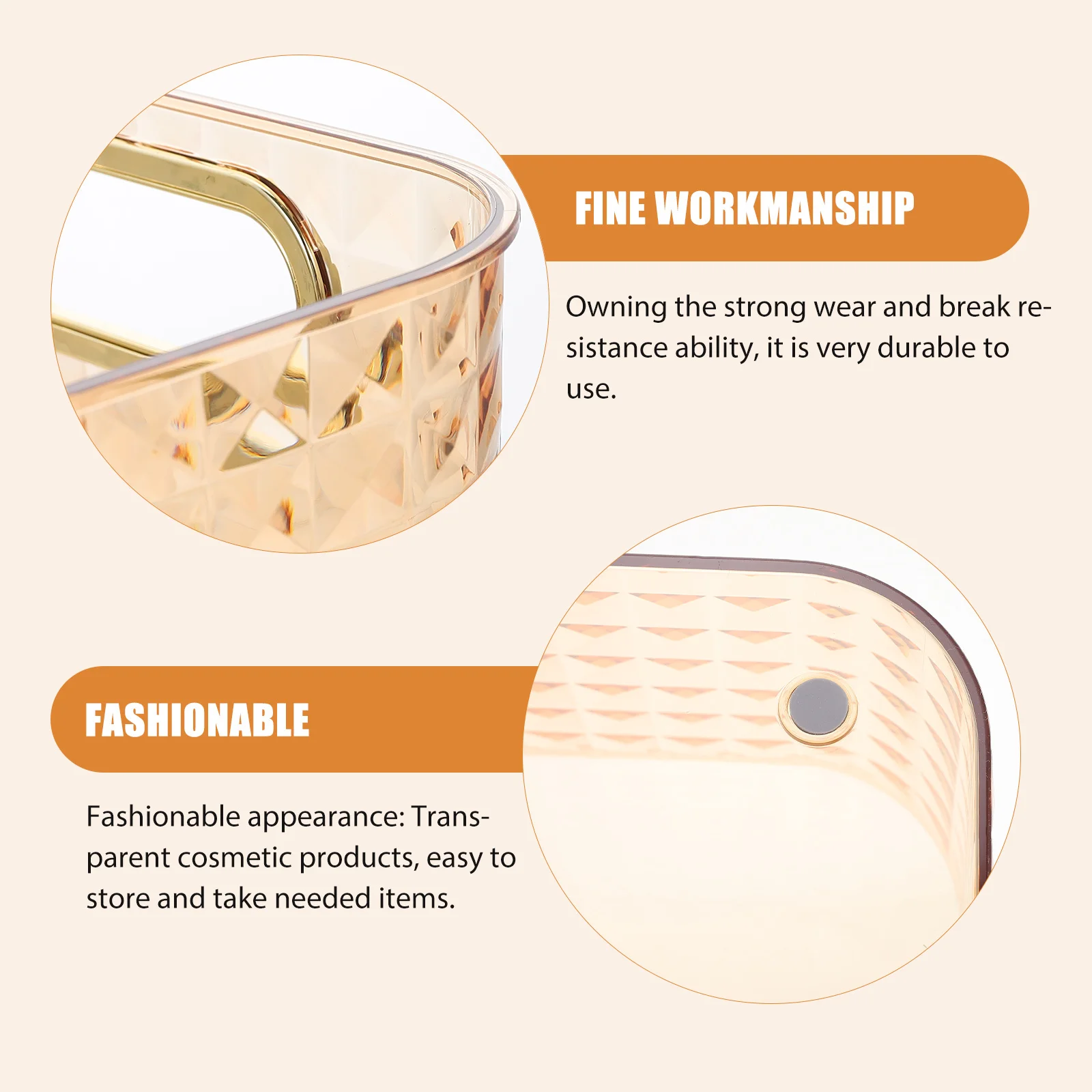 

Desktop Storage Basket Cosmetics Organizer Multipurpose Home Office Kitchen Bathroom Rectangle Design