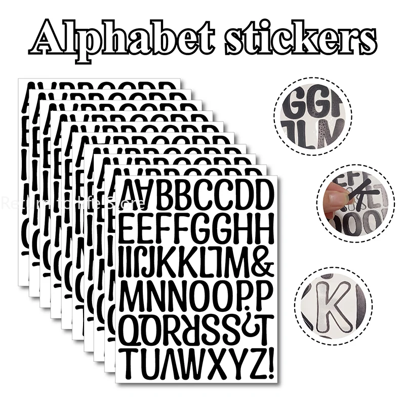 2 inches Waterproof Alphabet Letter Number DIY Personalized Name Stickers Decals Vinyl for Mailbox Wall Scrapbook Stationery Sch