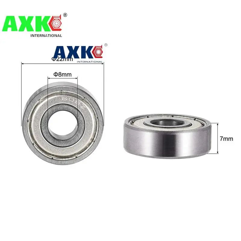 

50pcs/lot 608 ZZ 608-2RS ABEC-7 ABEC-9 8X22X7 608Z bearing Miniature Deep Groove Ball Radial Ball Bearings 3D printer