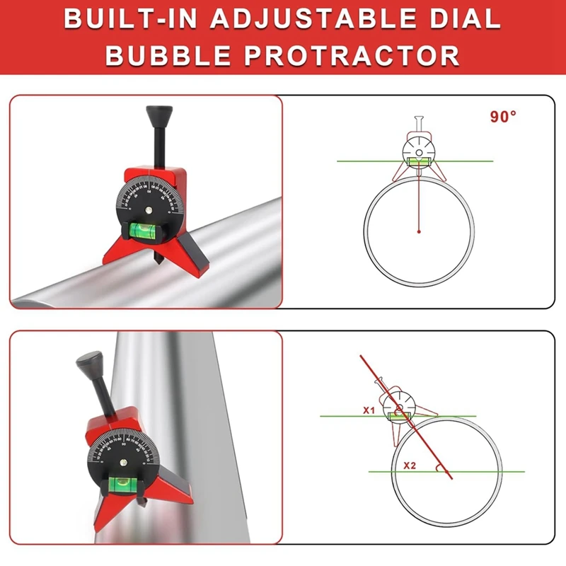 Pipe Center Finder, Pipefitter Tools with Magnetic Centering Head, Pipe 2.75inch Y-Shape with Adjustable-FS view 5