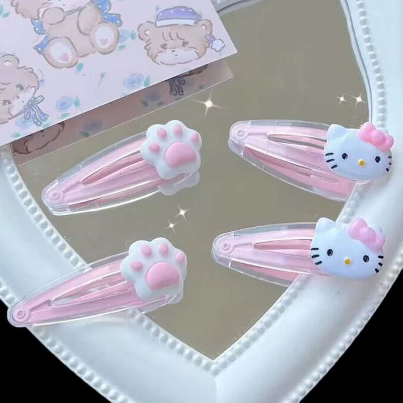 Sanrio-horquilla de diseño único para el cabello, pinzas de Clip de pinza de garra de gato, accesorios para el cabello, temperamento encantador, salvaje, a la moda