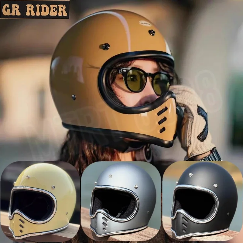 Brand New GR Ride Chrome Plated Silver Edge Retro Mountain Bike Cap Minimoto3 Off-road Decorative Small Helmet Body Accessories