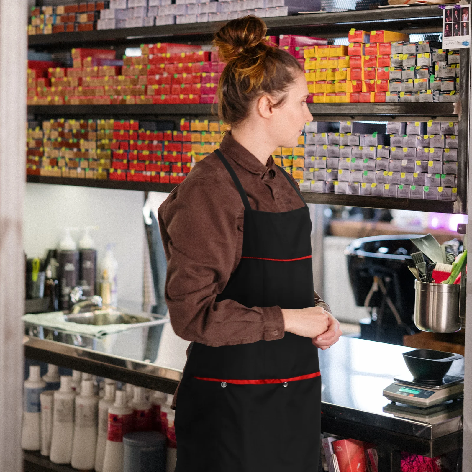 

Waterproof Hair Cutting Apron Suspender Sleeveless Barber Shop Protective Salon Hairdressing Stylist Work Clothes