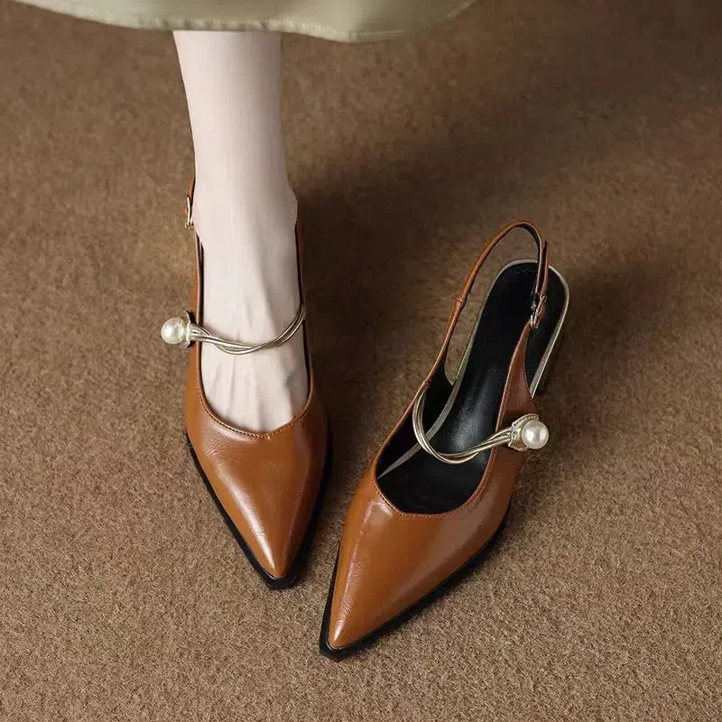 New Banquet Baotou Sandals Women's Summer High Heels Fashion Shallow Mouth Back Empty
