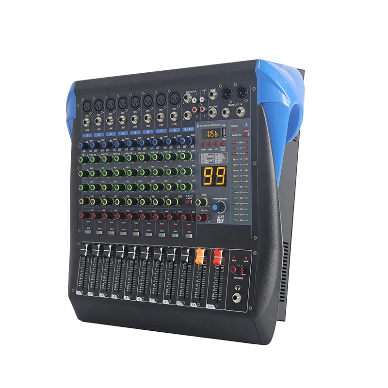 professional 10 channel usb audio mixer karaoke mixer amplifier sound audio system 99 dsp power console mixer