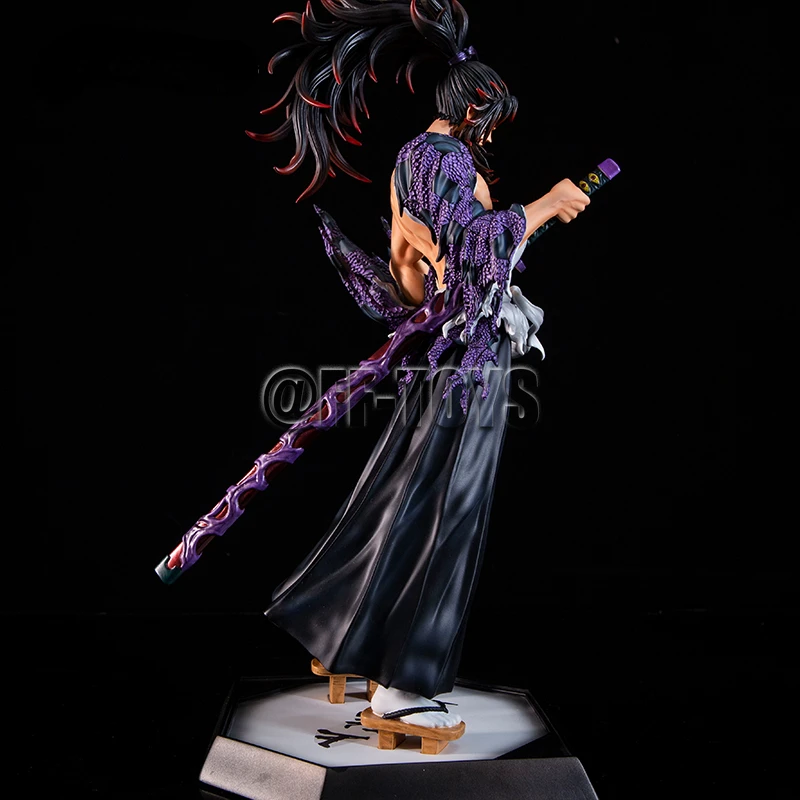 Anime iblis avcısı Kimetsu hiçbir Yaiba şekil Kokushibo 32CM PVC aksiyon figürü GK heykeli modeli oyuncak bebekler çocuk hediyeler için