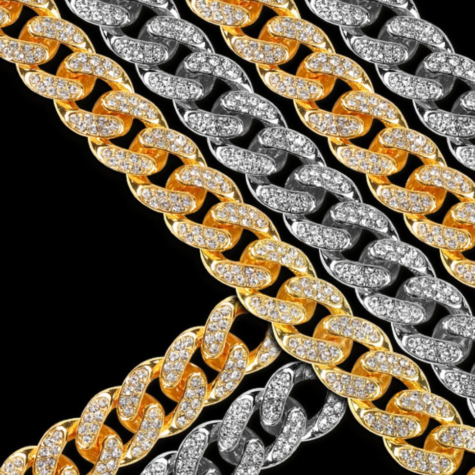 ZAKOL Hip Hop Shiny Cuban Link Chain Necklace Women Men Buling Rhinestone Iced Out Punk Fashion Jewelry Gift