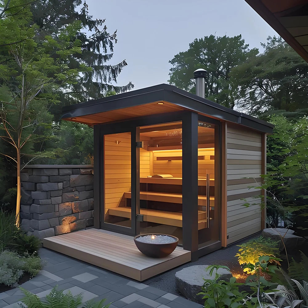 A Popular Portable Wooden Outdoor Wood-fired Sauna for 1-8 People