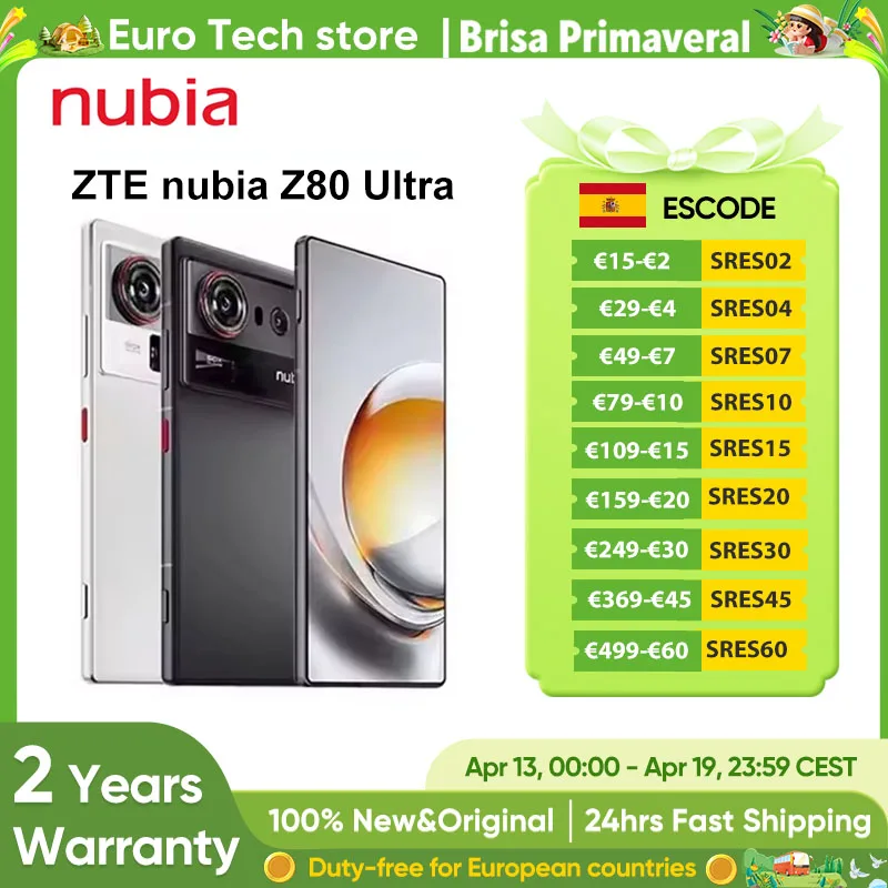 Novo Smartphone ZTE nubia Z80 Ultra 5G Versão Global Snapdragon 8 Elite Gen 5 7200mAh Tela Oled de 6.85'' 144Hz Carregamento Rápido de 90W