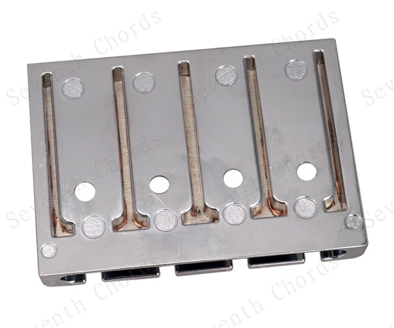 Ein Satz verstellbarer E-Bass-Gitarrenbrücken aus silbernem Eisen, 4 Saiten, Zubehörteile für Musikinstrumente – Detail 6