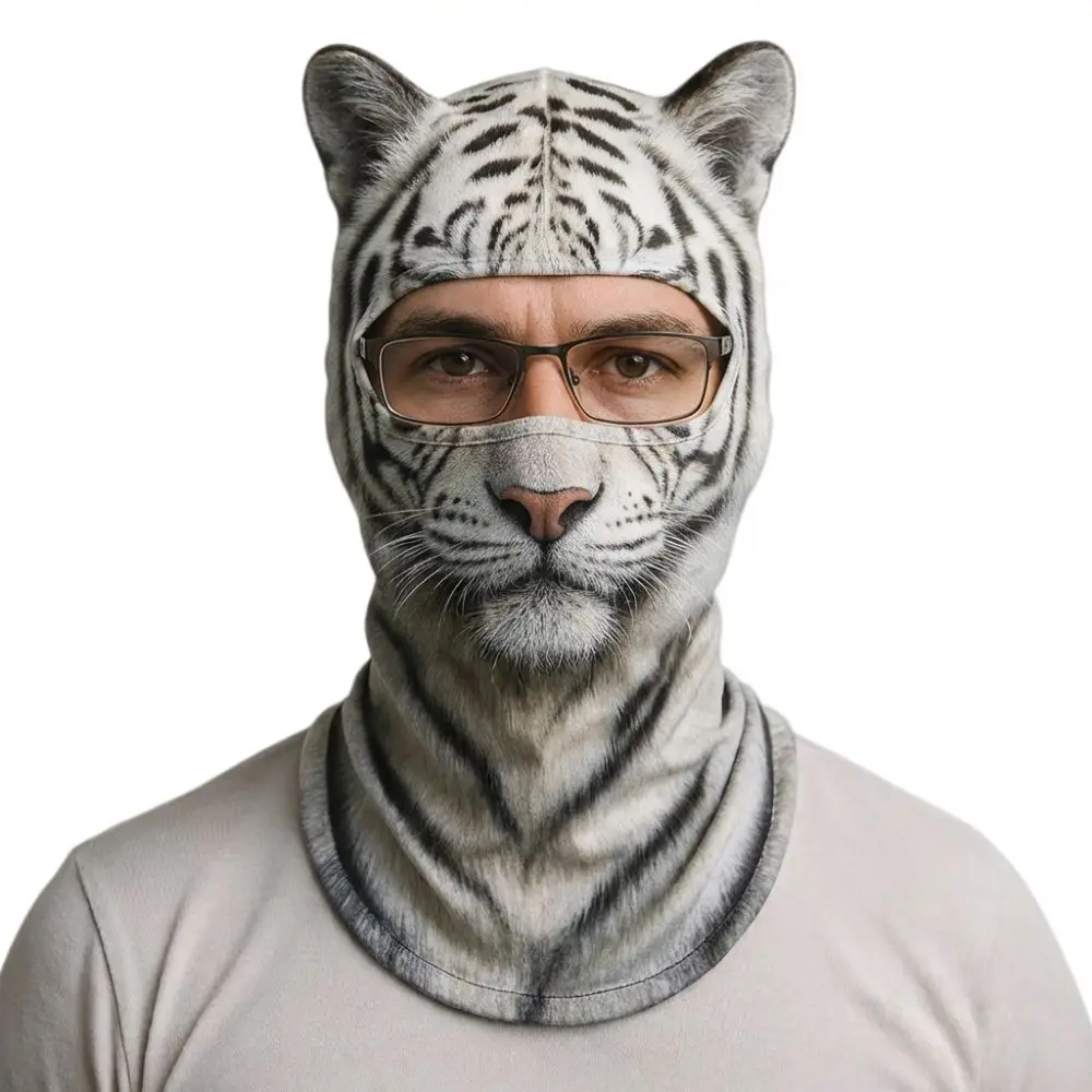 3D Animal Balaclava Mask Sun Protection Ice Silk Full Face Mask Windproof Lifelike Cooling Neck Gaiter Cycling/Party/Outdoor
