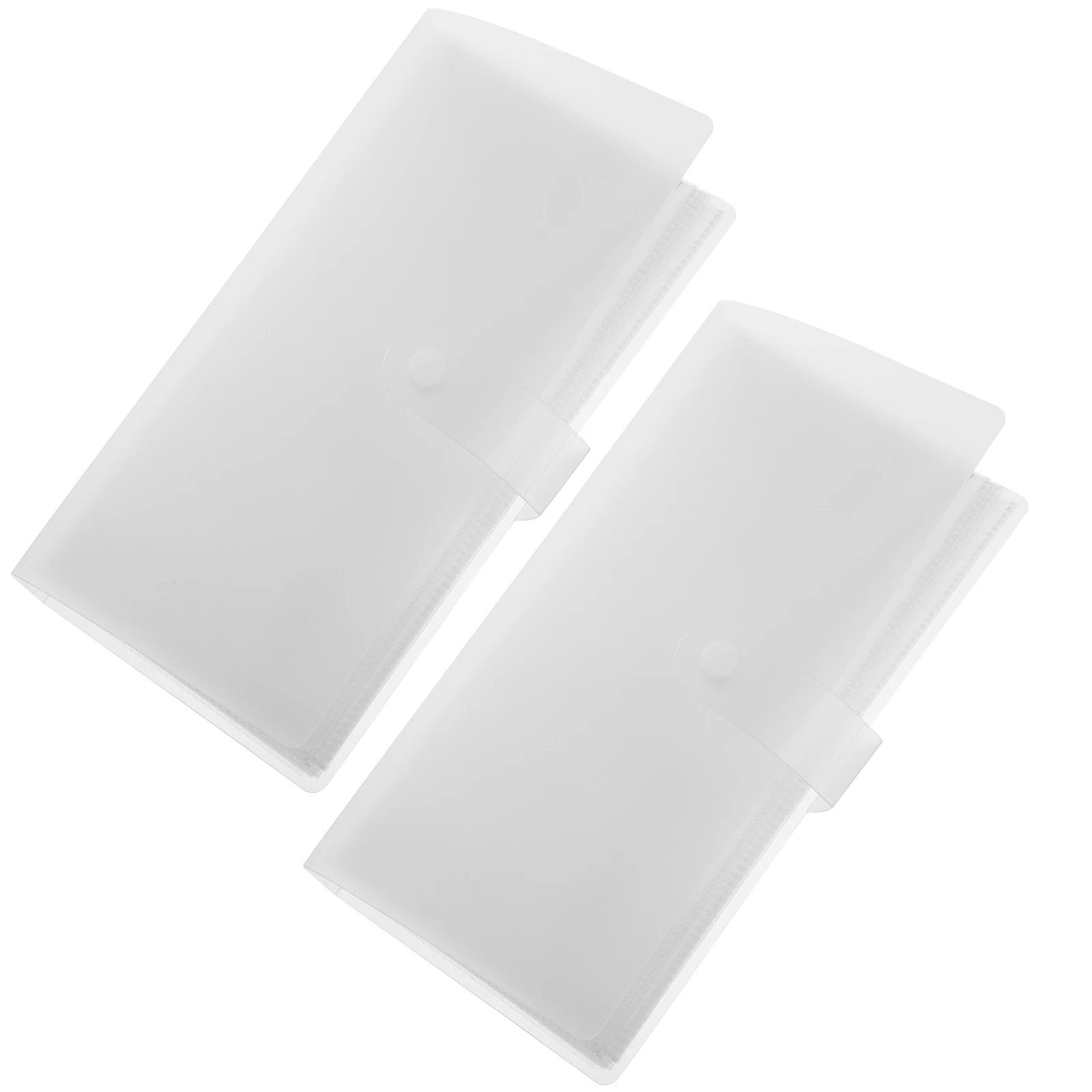 

2pcs Transparent Album For Airplane Lightweight Plastic Tickets Storage Book Snap Closure Compact Organizer Birthdays Weddings