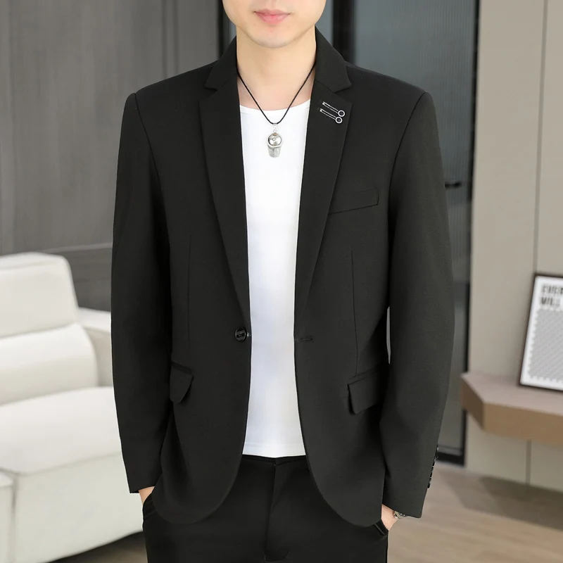 

The new men's suit is a slimming and trendy solid color single Western-Korean style fashionable jacket for men