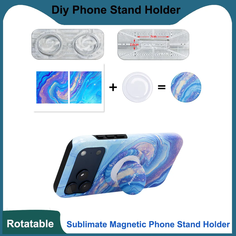 HTVRONT Rotatable Magnetic Stand Holder for iPhone Mobile Phone Hands Free Bracket Case Image Custom Heat Press Diy Printing