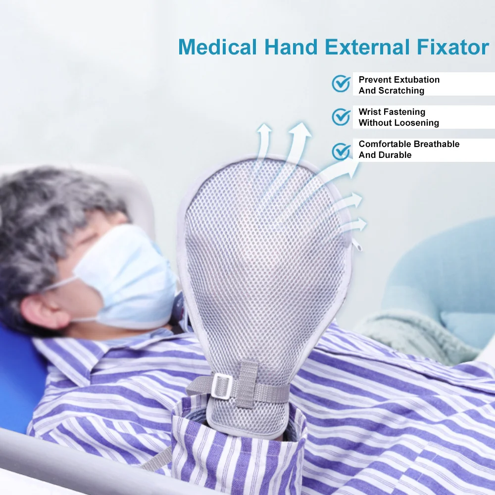

A Pair Restraint Hand Glove Finger Control Mitts Hand Infection Protectors Prevent Scratching Self Injury for Elderly Hand Fix