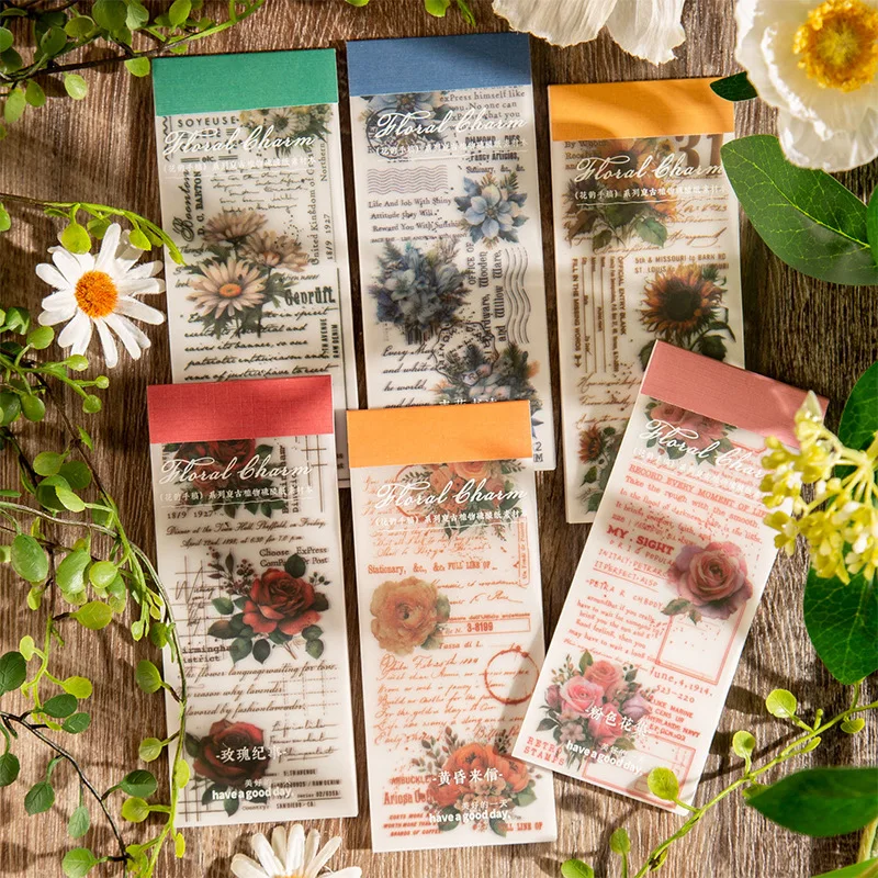 30pcs/lot Memo Pads Material Paper Vintage Flower Rhythm Journal Scrapbooking paper Card Background Decoration Paper stationery