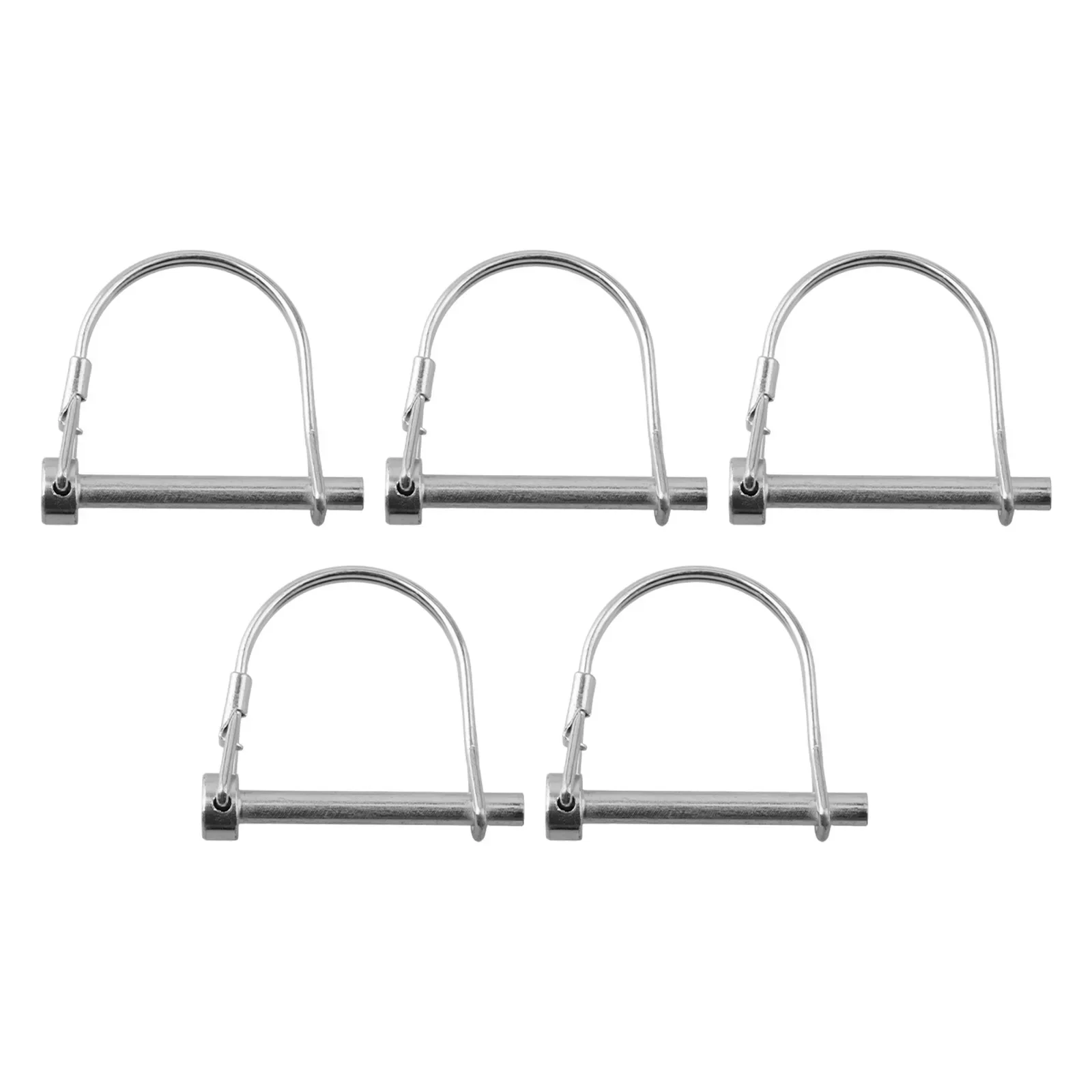 5pcs Coupler Safety Pin D-Hook Carbon Steel Quick Lock Release Trailer Stroller Round Arch Wire Shaft Locking Pin