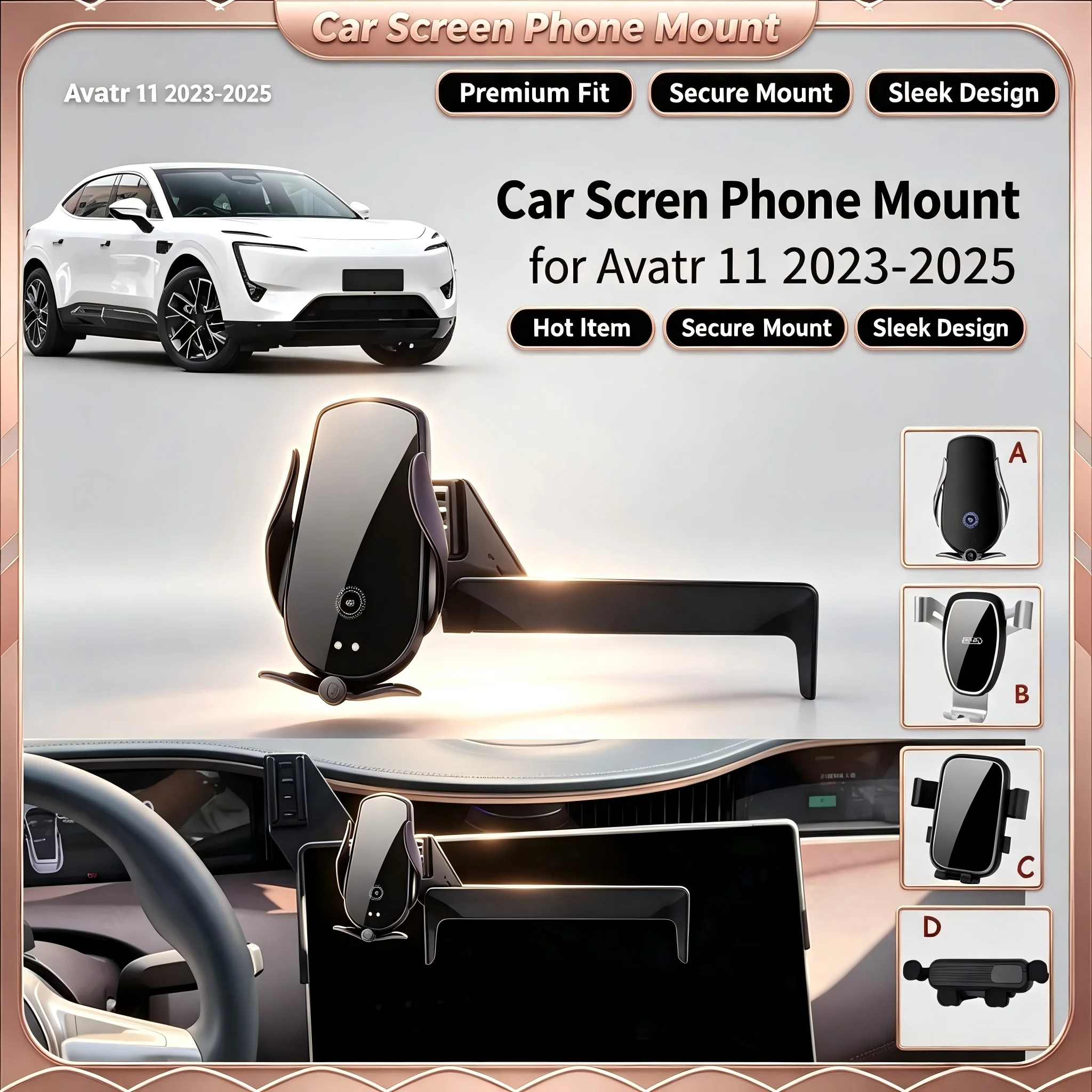 360°Adjustable Car Screen Phone Holder For AVATR 11 2023-2025 15In GPS Navigation Stand Stable Mobile Bracket