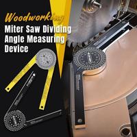 Woodworking Aluminum Miter Saw Protractor 360° Saw Finder Gauge Goniometer Angle Finder Arm Measuring Ruler for Carpenter