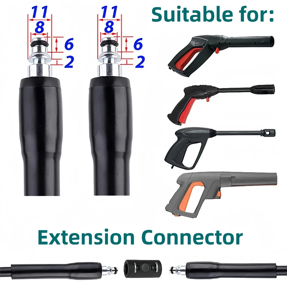 Imagem -03 - High Pressure Washer Mangueira Cord Pipe Água Limpeza Extensão Mangueira Car Wash Water Pipe para Bosch ar Blue Clean Black Decker