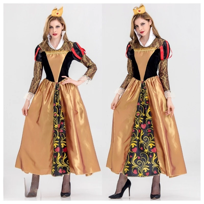 

Halloween Play Costumes Fantasy Fairy Tale Queen Cosplay Costumes Vintage Court Dress Halloween Poison Queen Costume