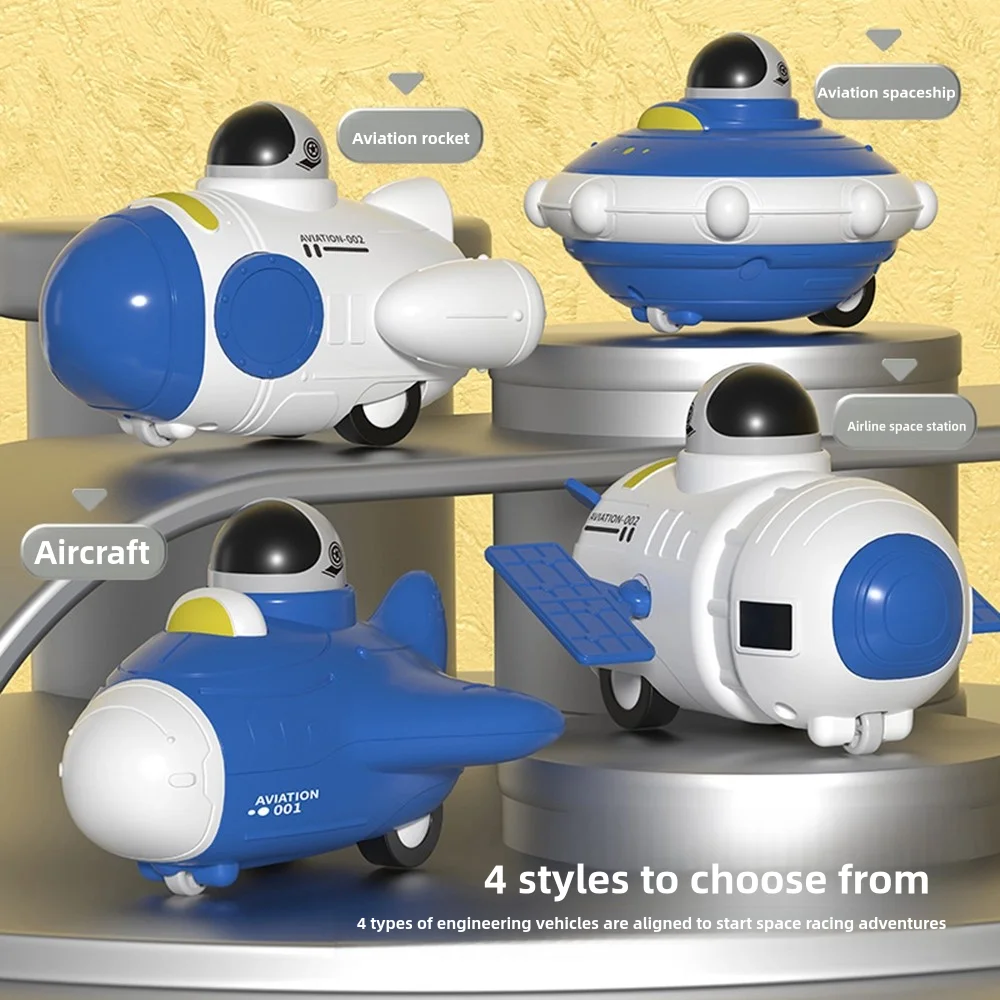 اضغط على لعبة تفاعلية لرائد الفضاء لسيارة الفضاء والمركبة الفضائية ومحطة الفضاء الصاروخي للأولاد، مناسبة لهدايا عيد الميلاد #3