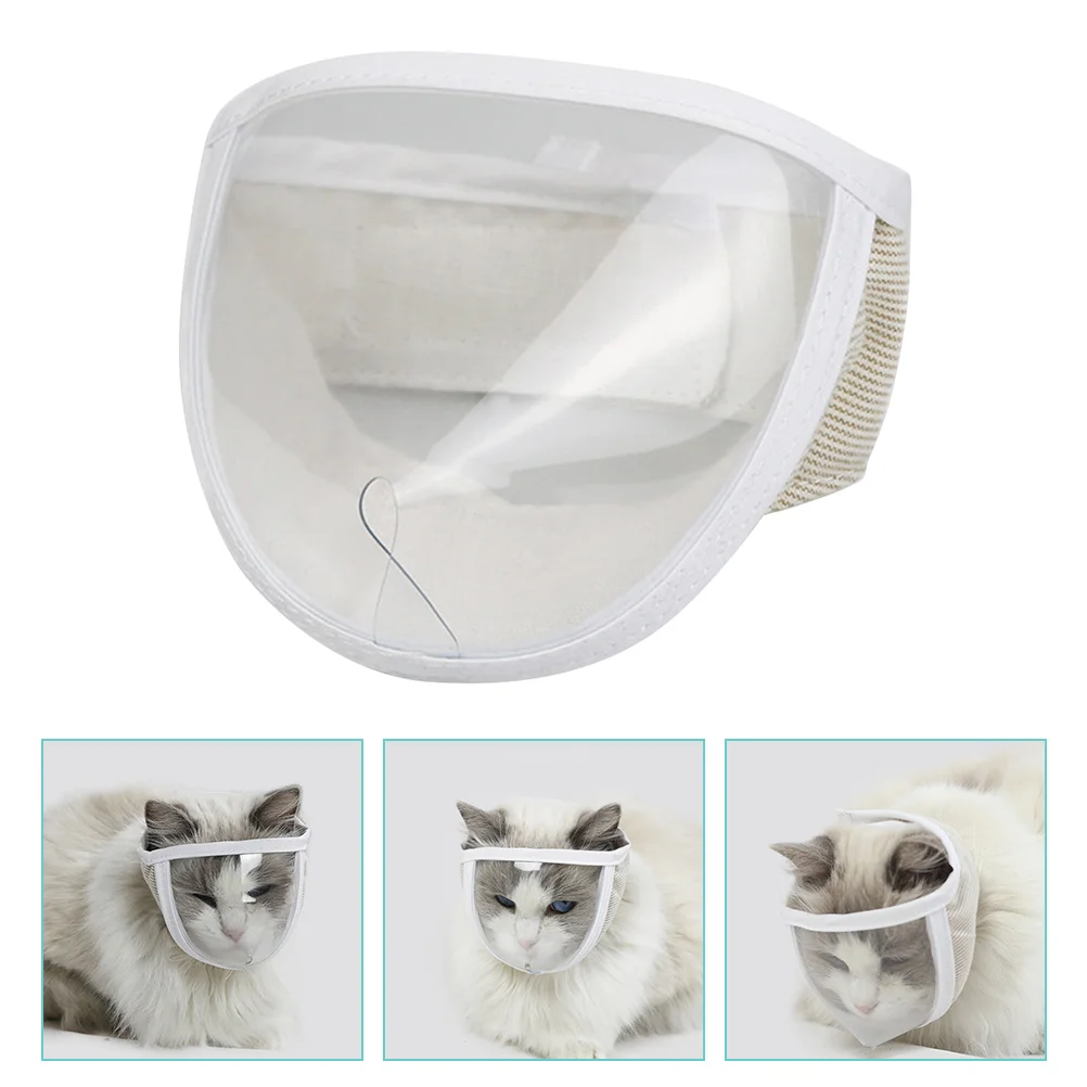 

Muzzle Transparent Grooming Muzzle Portable Head Cover For Cat Biting Prevention Breathable Pet Safety Accessory