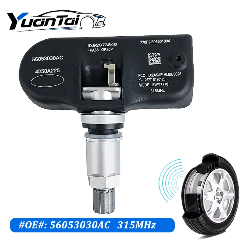 

315MHz TPMS New Tire Pressure Sensor 56053030AC 56053030AB For Jeep Compass Grand Cherokee Patriot MITSUBISHI LANCER 2007-2010