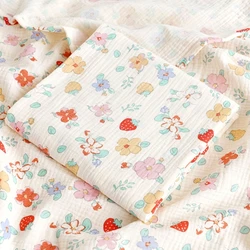 Print Blanket Baby Bath Towel Newborn Cotton Blanket Infant Quilt Crib Bedding