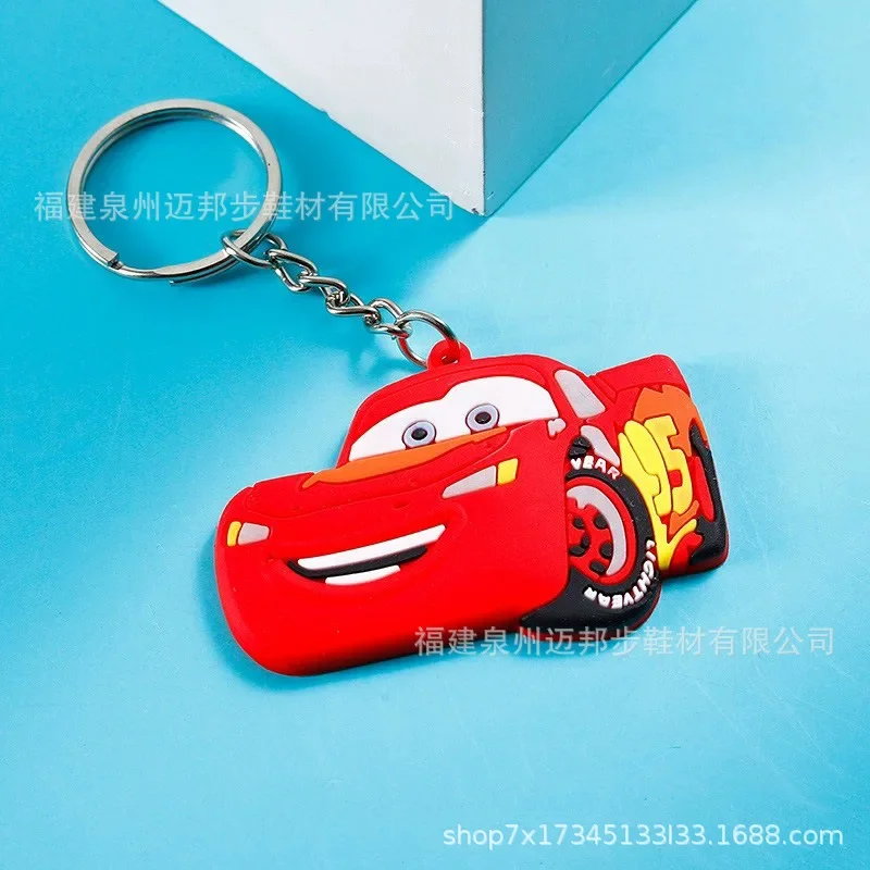 Disney Pixar Car Lightning McQueen Mater Jackson Glass Cabochon Keychain Bag Car Key Chain Ring Holder Charms Key Chains Gift