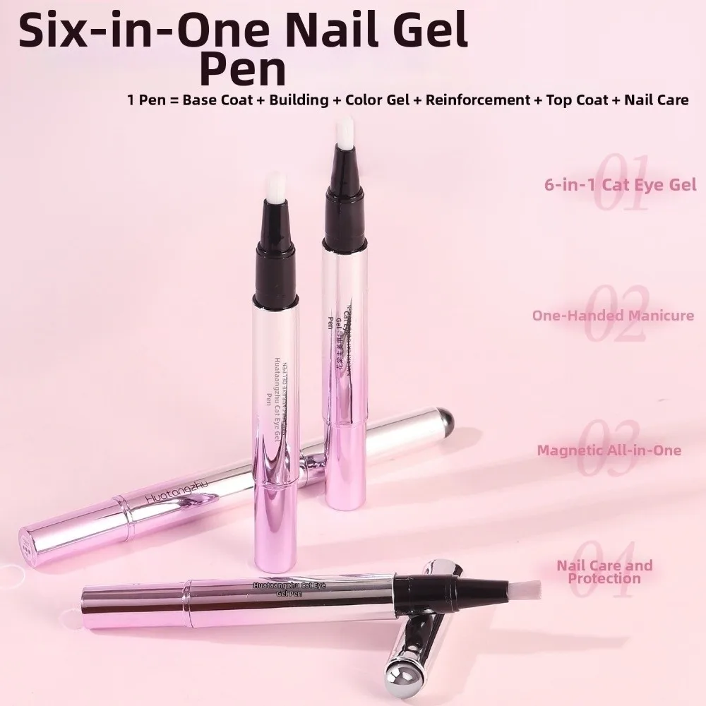 New Magnetic Cat Eye Gel Pen Waterproof Anti-Fading Home Manicure Tool 6 In 1 Easy to Use Nail Care Tool Salon Use
