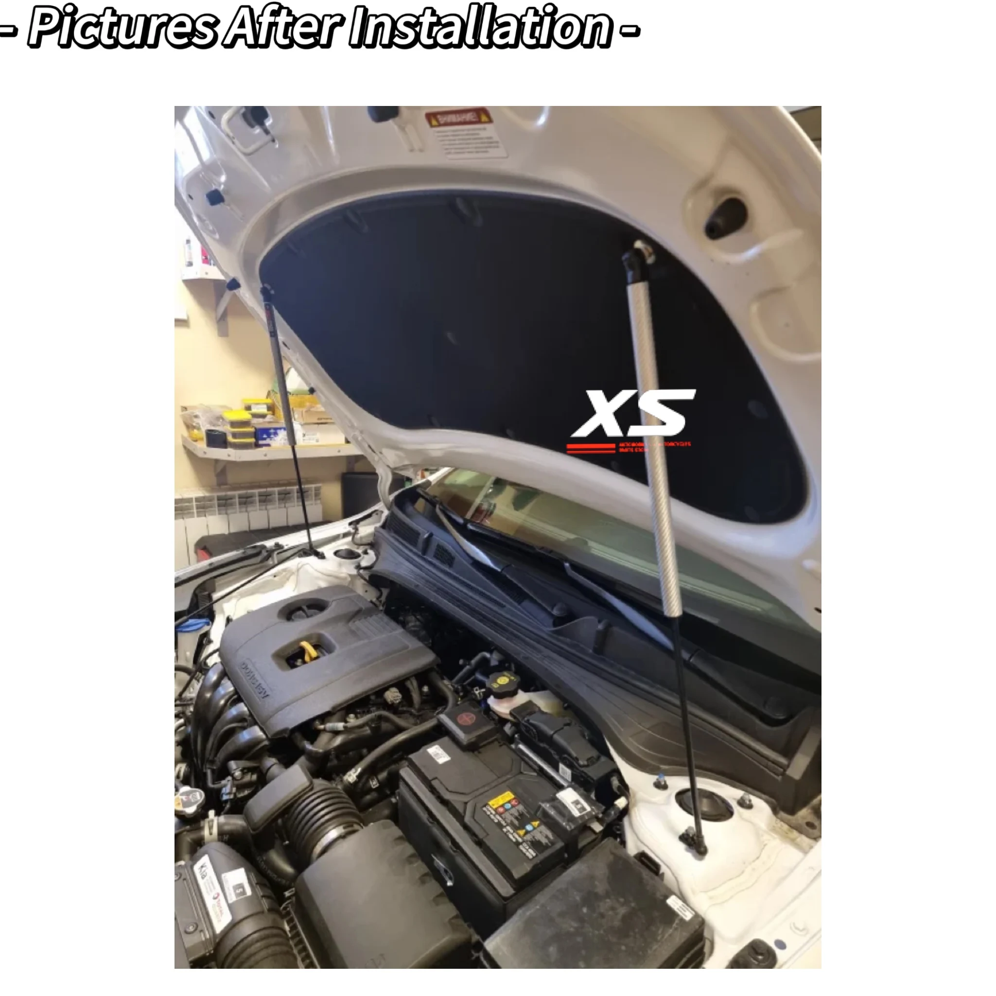 Hood Struts For Kia Forte Cerato BD 2018-2024 Kia K3 Front Bonnet Modify Lift Support Shock Springs Carbon Fiber Damper Prop Rod