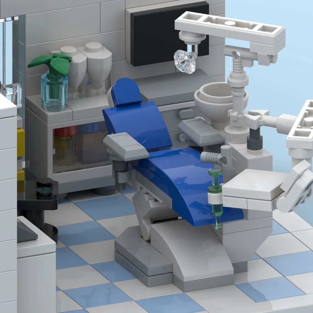 Blocs de construction série d'architecture MOCJ, 291 pièces, assemblage de clinique dentaire, modèle d'hôpital, jouets, cadeau de vacances