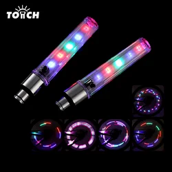 2pcs Bicycle Lights LED Bike Wheel Luminous Fluorescent Tire Valve Light Cap Decor Neon Lamp Flash Cycle Accessories