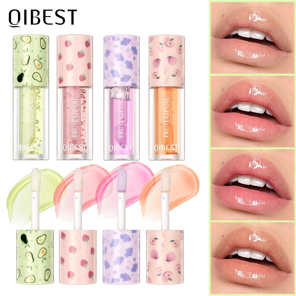 QIBEST Lip Oil Balm Moisturizing Makeup Lip Gloss Oil Plumping Repair Lip Fine Lines Beauty Lipstick Bright Lips Korean Cosmetic