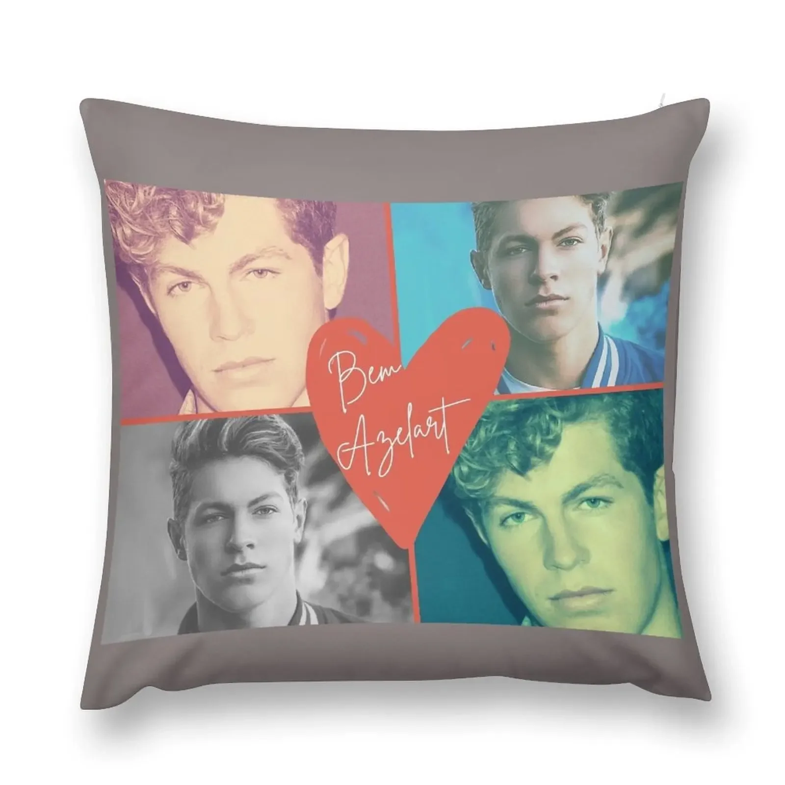 BEN AZELART POSING IN A PHOTO AND SMILING WITH A HEART Throw Pillow Pillow Case Throw Pillow Couch Pillows