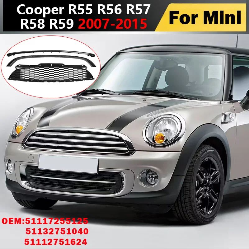 

51132751040 для Mini Cooper R55 R56 R57 2007 2008 2009-2011-2015, верхняя решетка, сетка переднего бампера, рамка капота, комплекты отделки кузова