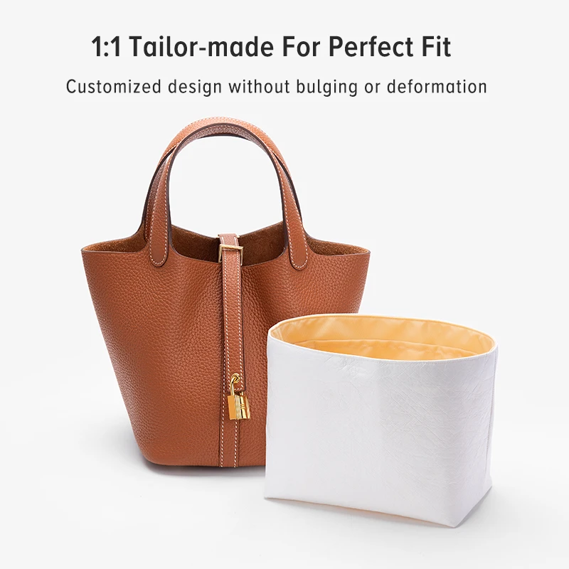 WUTA Bag Organizer For Hermes Picotin 18/22 Purse Insert Dupont Paper Travel Portable Handbag Liner Storage Bag Support Shaper