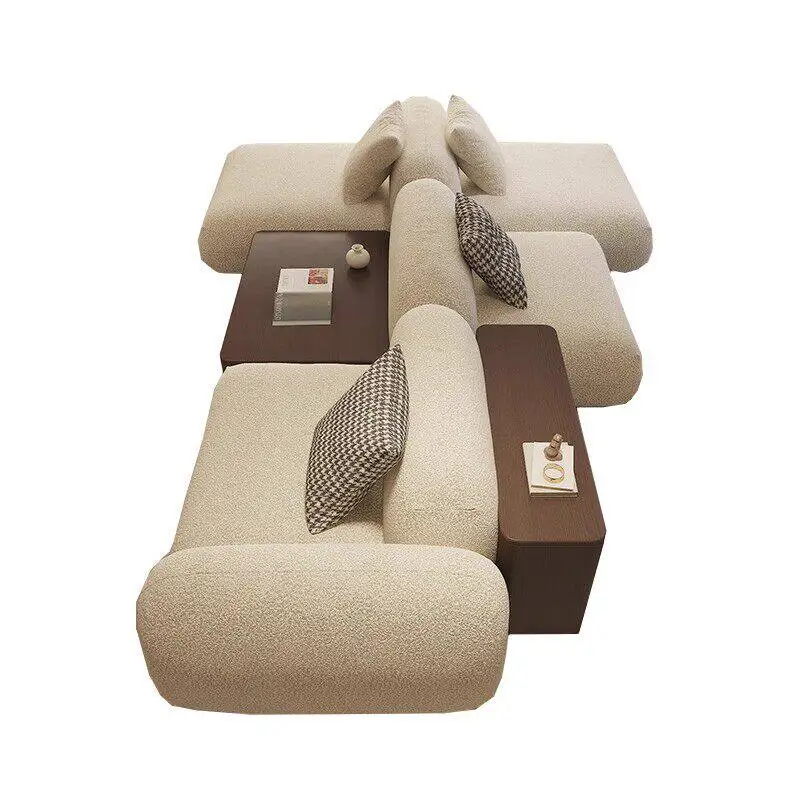 Italian simple cream style double-sided module horizontal hall sofa designer creative module fabric combination sofa