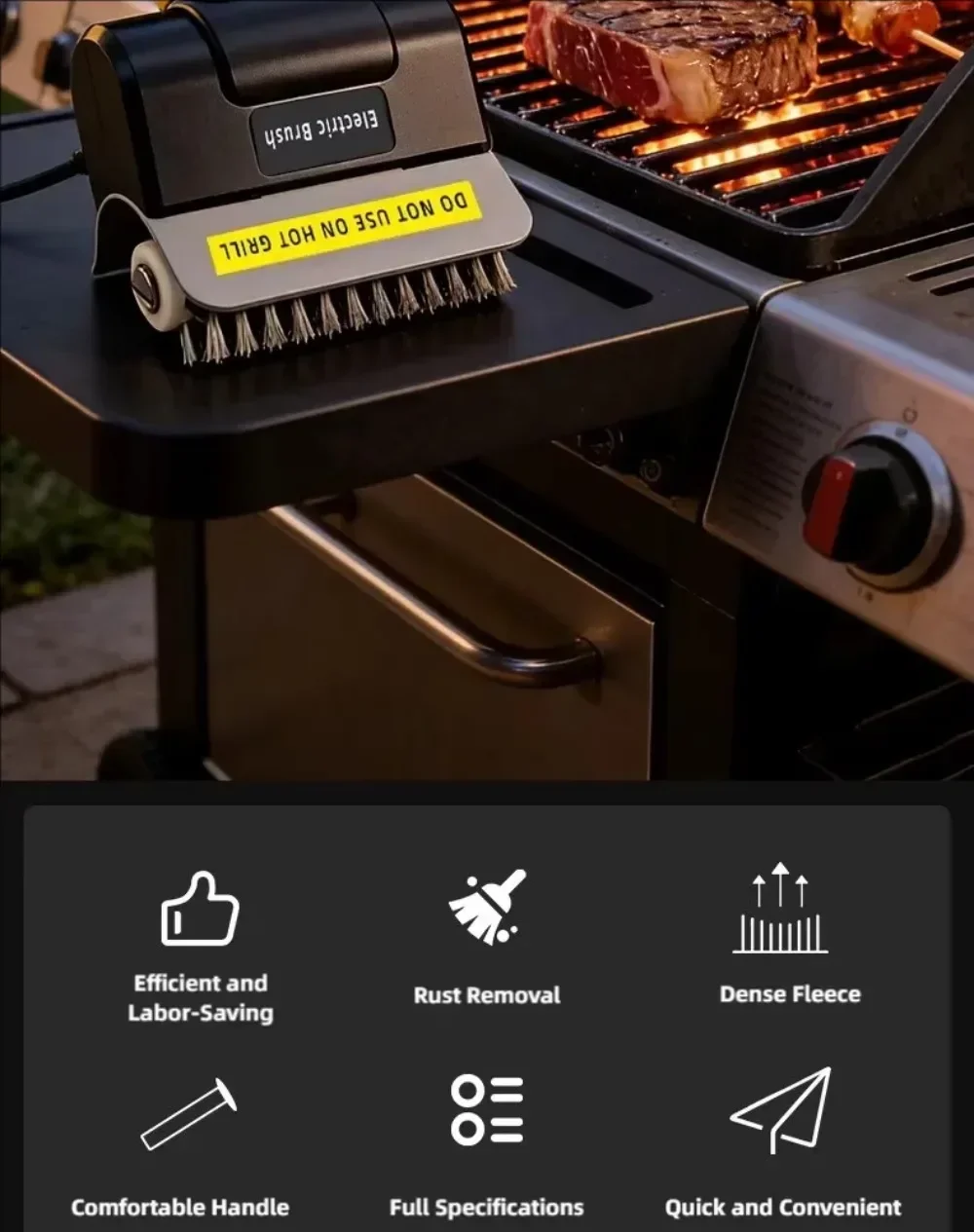 pulitore elettrico per griglia barbecue cucina e superfici di cottura