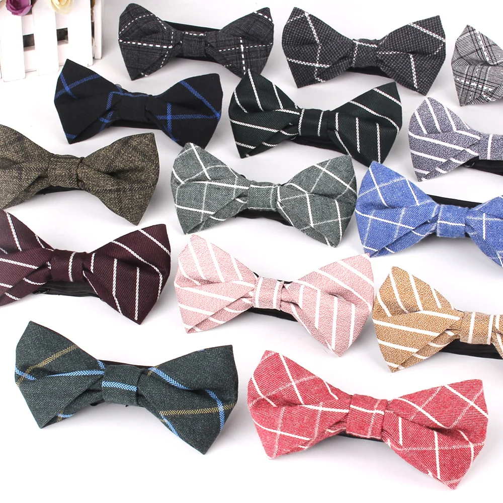 

Striped Bow tie For Groom Fashion Cotton Bow ties For Men Women Shirt Bow knot Adjustable Adult Bowties Cravat Groomsmen Bowtie