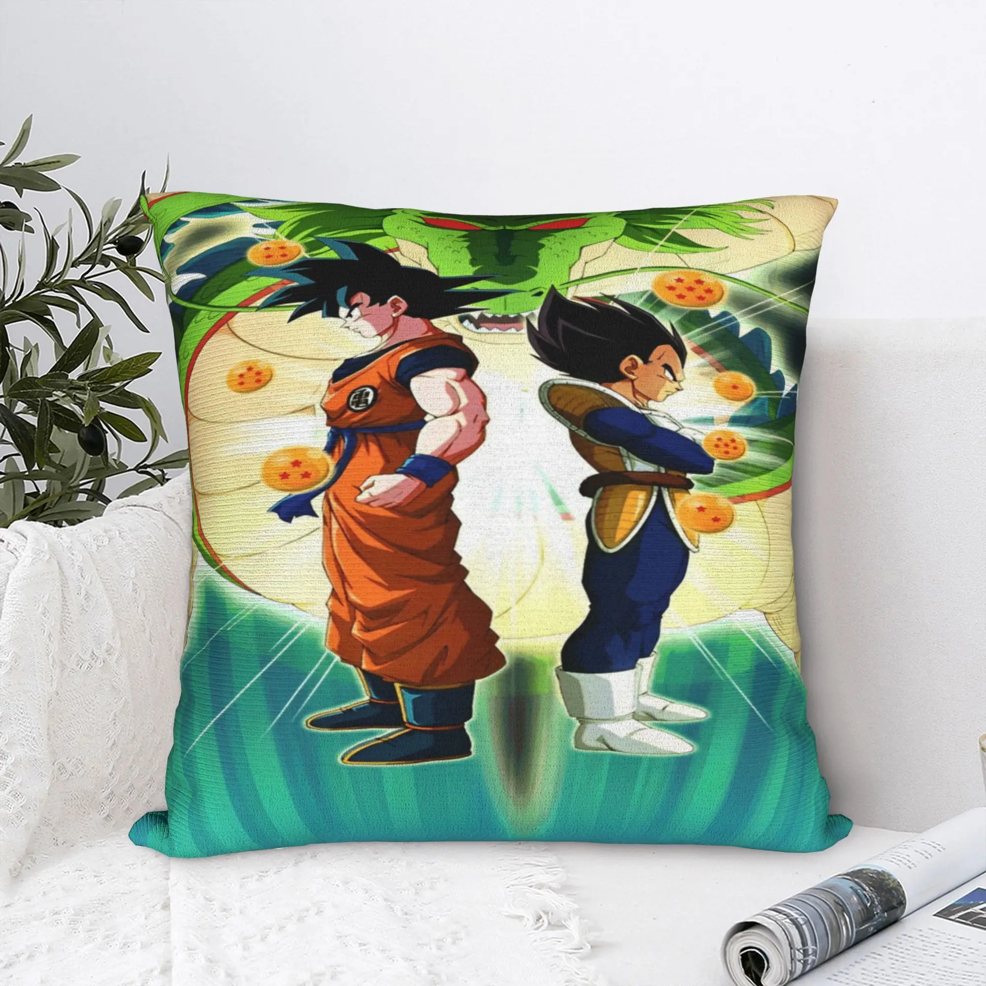 Anime D-Dragons B-Balls  Pillow Cover  Square Cushion Cover Funny Pillow Case For Chair Sofa Home Decor