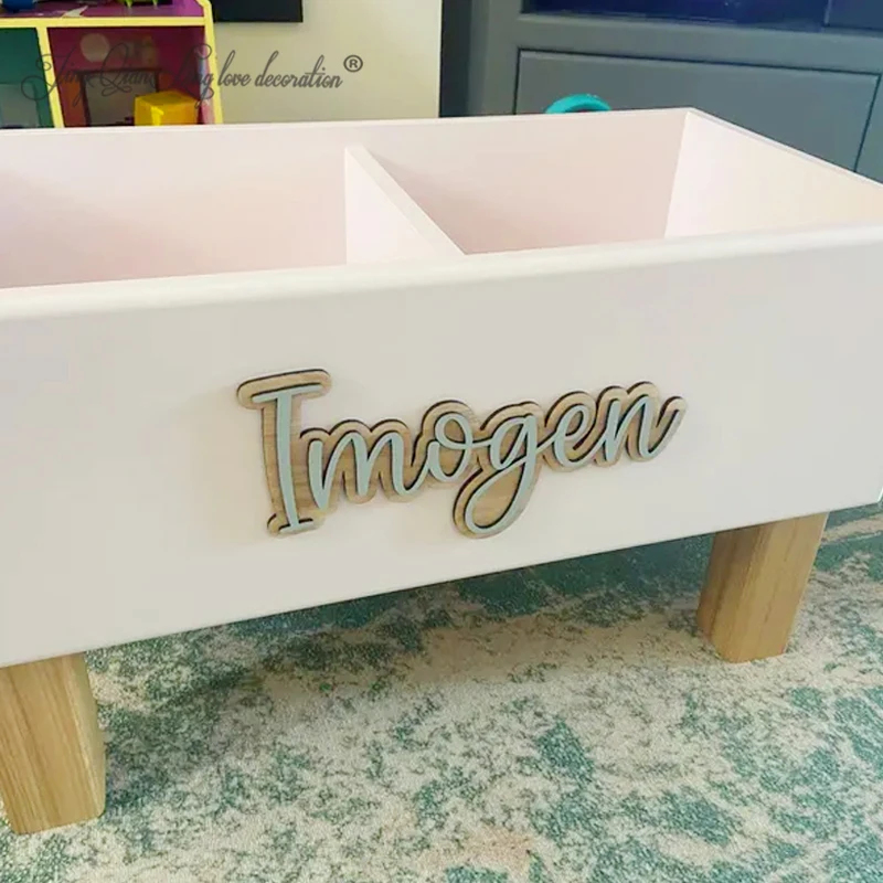 Custom Personalised Wood Family Name Sign: Layered Nursery Decor