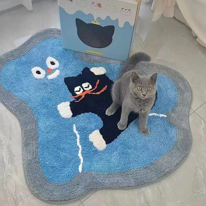 

My Cat My Dog Cartoon Cute Room Living Room Bedroom Bedside Carpet Healing Line Plush Rug Cloakroom Decoration Ins Floor Mat