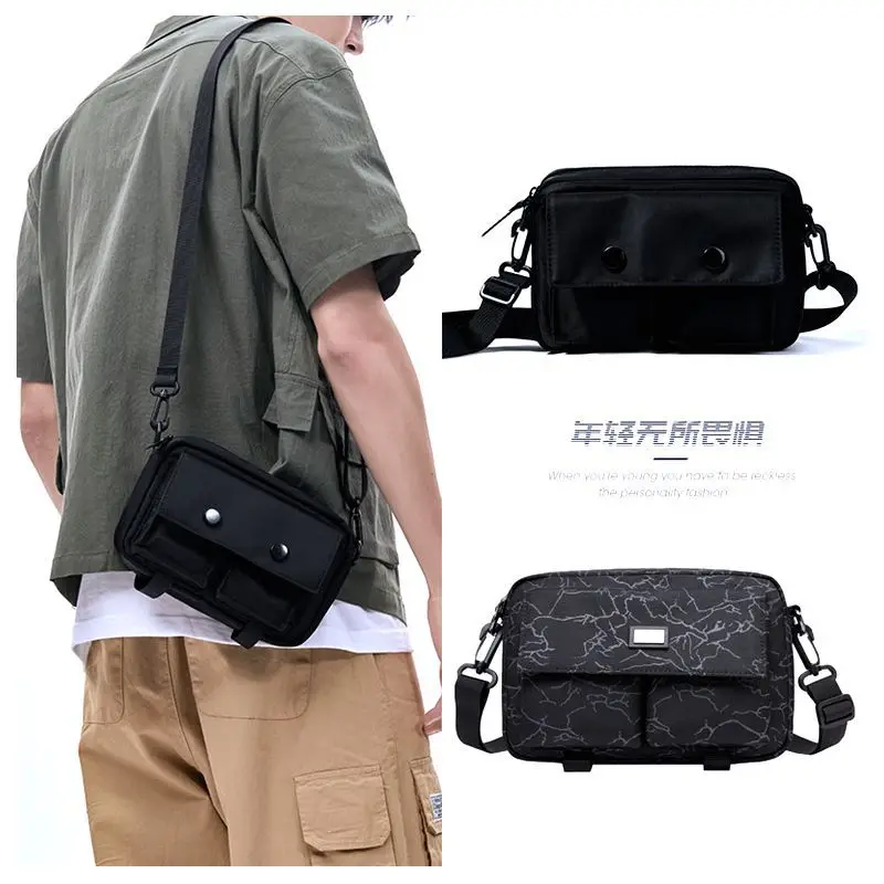 

Trendy men's single-shoulder bag, crossbody bag, luminous sports fashion bag, large capacity single-shoulder bag