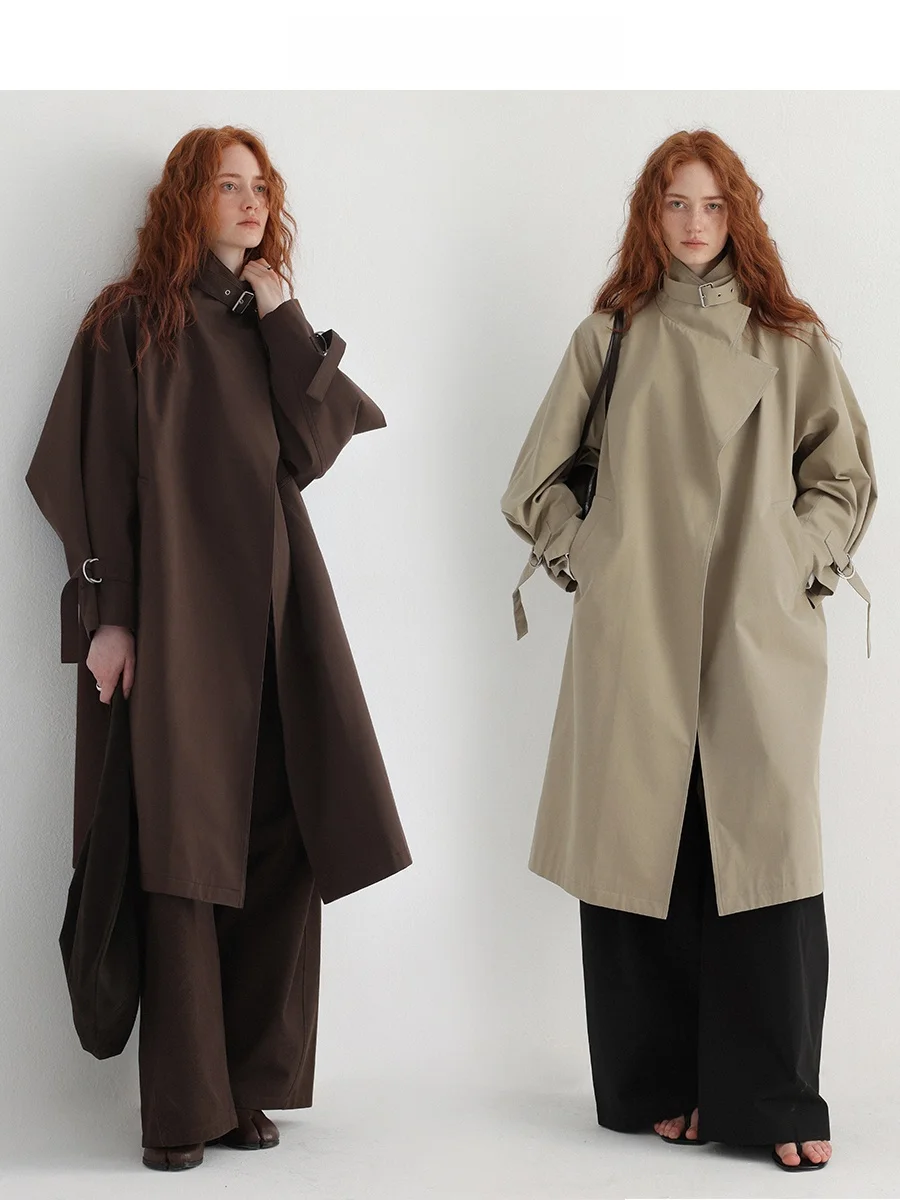 

CHACHASTU Ele mat Design Женское весеннее пальто с асимметричным воротником, новое, приталенное, с длинными рукавами, из хлопка, повседневная верхняя одежда